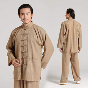 Unisex Linen Traditional Tai Chi Clothing Kung Fu Uniforms - Taikong Sky