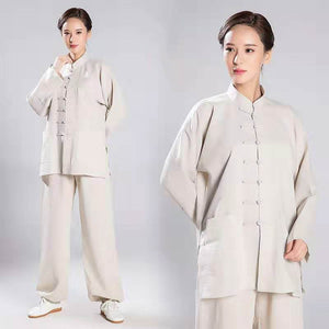 Unisex Linen Traditional Tai Chi Clothing Kung Fu Uniforms - Taikong Sky